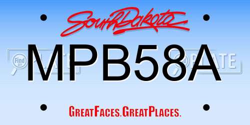 MPB58A South Dakota License Plate