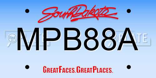 MPB88A South Dakota License Plate