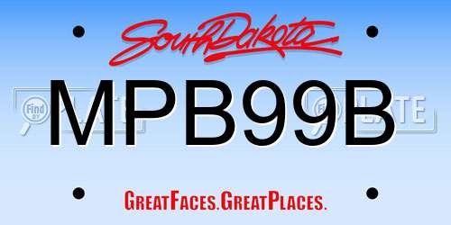 MPB99B South Dakota License Plate