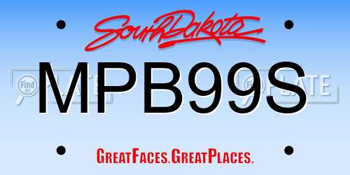 MPB99S South Dakota License Plate
