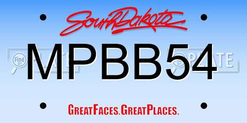 MPBB54 South Dakota License Plate
