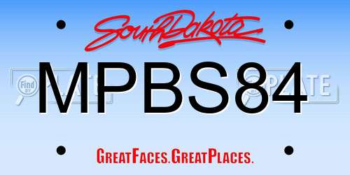 MPBS84 South Dakota License Plate