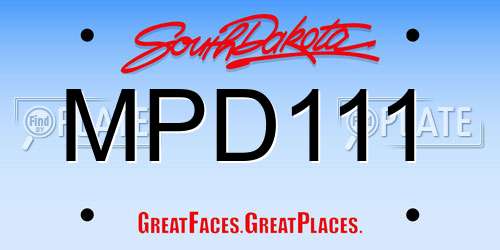 MPD111 South Dakota License Plate