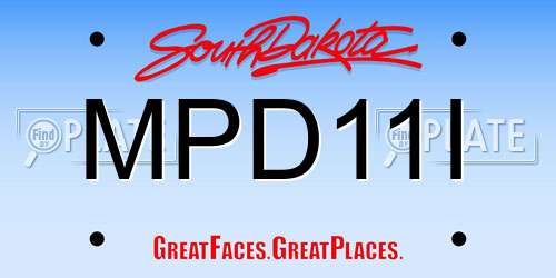 MPD11I South Dakota License Plate
