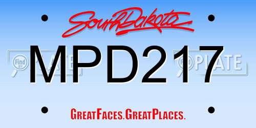 MPD217 South Dakota License Plate