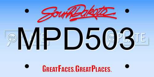 MPD503 South Dakota License Plate