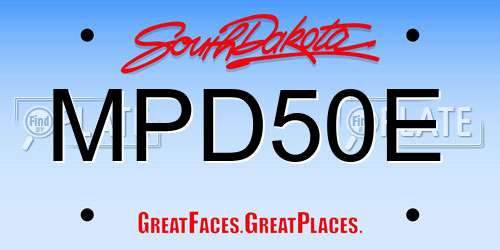 MPD50E South Dakota License Plate
