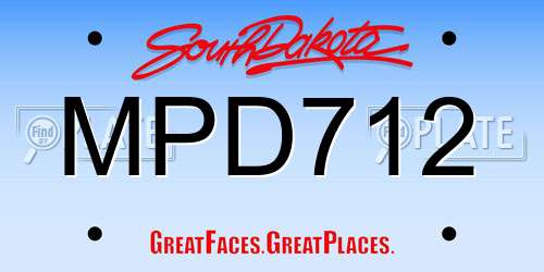 MPD712 South Dakota License Plate