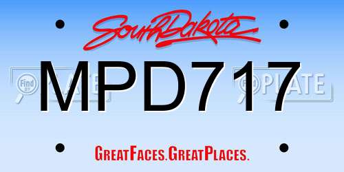 MPD717 South Dakota License Plate
