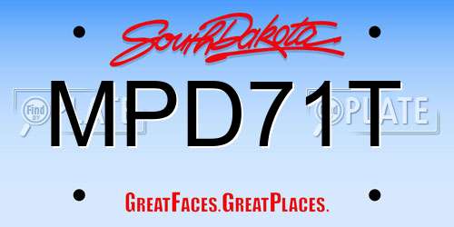 MPD71T South Dakota License Plate