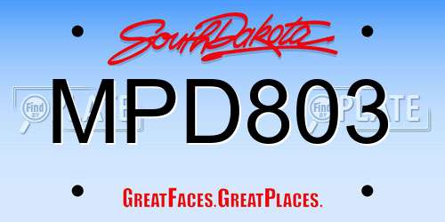 MPD803 South Dakota License Plate