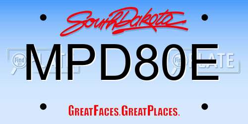 MPD80E South Dakota License Plate