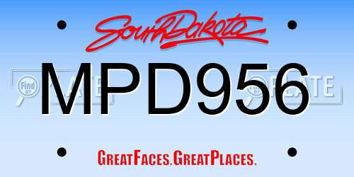 MPD956 South Dakota License Plate