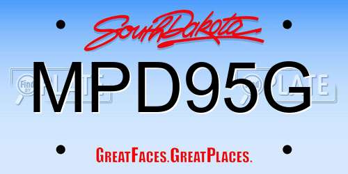 MPD95G South Dakota License Plate
