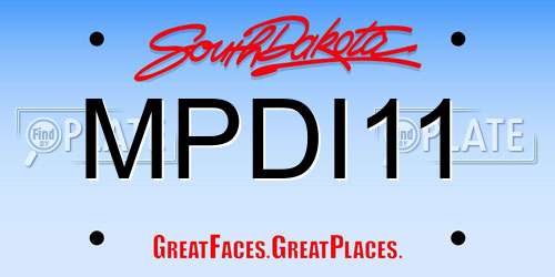 MPDI11 South Dakota License Plate