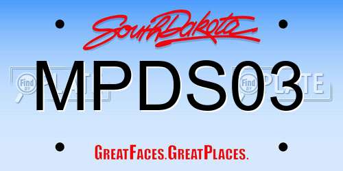 MPDS03 South Dakota License Plate