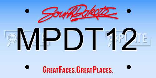 MPDT12 South Dakota License Plate