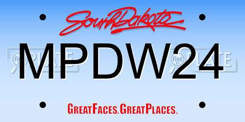 MPDW24 South Dakota License Plate