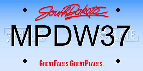 MPDW37 South Dakota License Plate