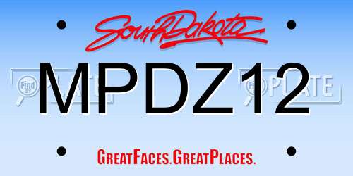 MPDZ12 South Dakota License Plate