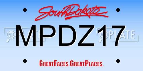 MPDZ17 South Dakota License Plate