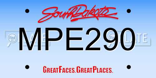 MPE290 South Dakota License Plate