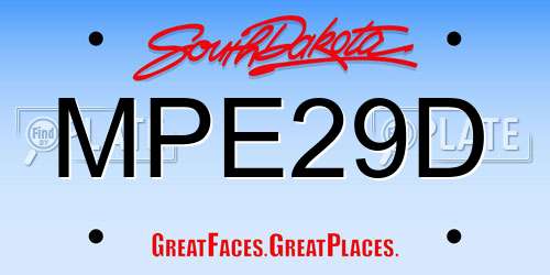 MPE29D South Dakota License Plate
