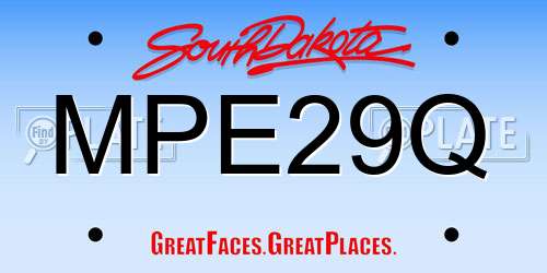 MPE29Q South Dakota License Plate