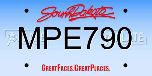 MPE790 South Dakota License Plate