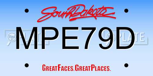 MPE79D South Dakota License Plate