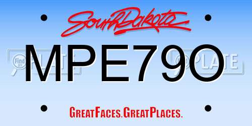 MPE79O South Dakota License Plate