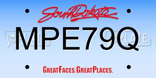 MPE79Q South Dakota License Plate