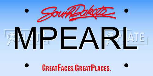 MPEARL South Dakota License Plate