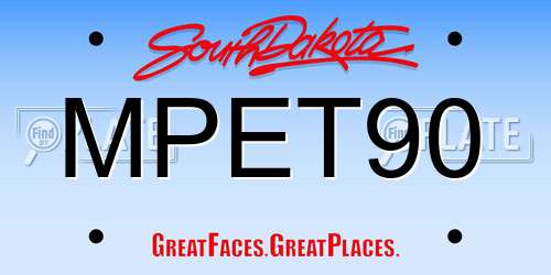 MPET90 South Dakota License Plate