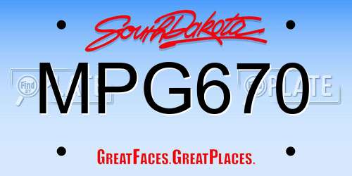 MPG670 South Dakota License Plate
