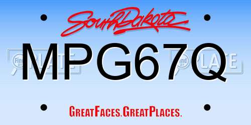 MPG67Q South Dakota License Plate