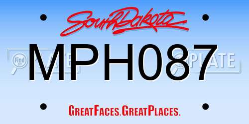 MPH087 South Dakota License Plate