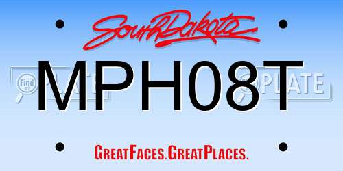 MPH08T South Dakota License Plate