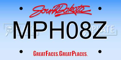 MPH08Z South Dakota License Plate