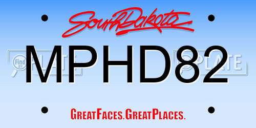 MPHD82 South Dakota License Plate