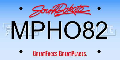 MPHO82 South Dakota License Plate