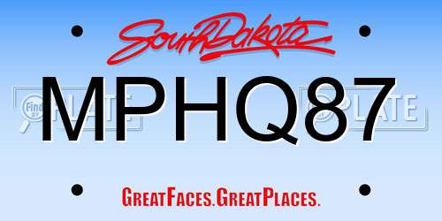 MPHQ87 South Dakota License Plate
