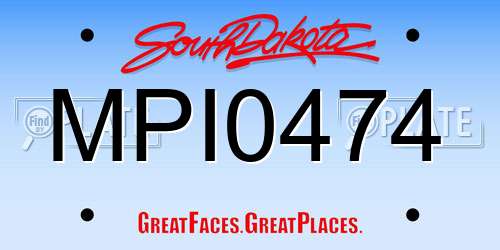 MPI0474 South Dakota License Plate