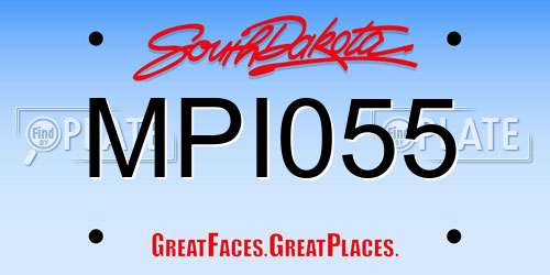 MPI055 South Dakota License Plate