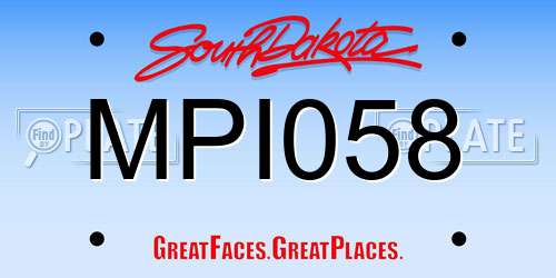 MPI058 South Dakota License Plate