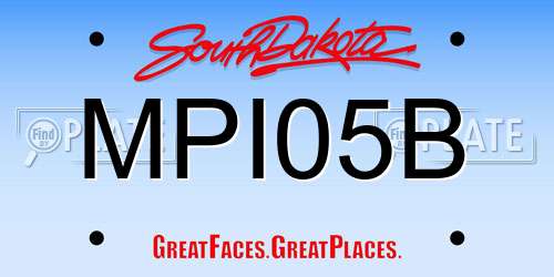 MPI05B South Dakota License Plate