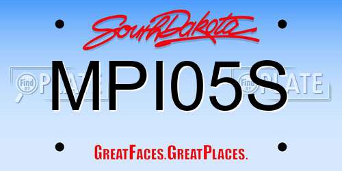 MPI05S South Dakota License Plate