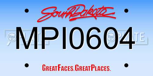 MPI0604 South Dakota License Plate