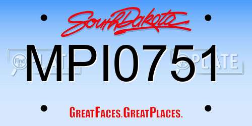 MPI0751 South Dakota License Plate