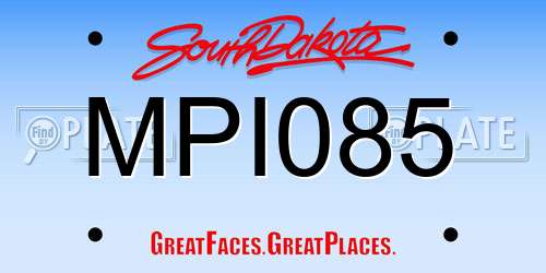 MPI085 South Dakota License Plate